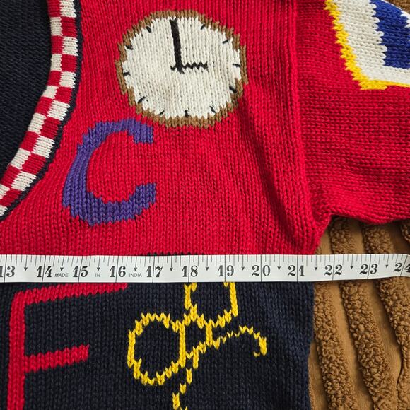 Faith Mtn. Womens Vintage 90s Novelty Cottage School Teacher Cardigan Sweater L - Picture 10 of 11